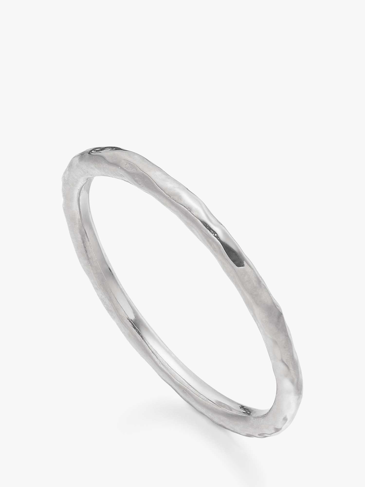 Buy Monica Vinader Siren Hammered Stacking Ring, Silver Online at johnlewis.com