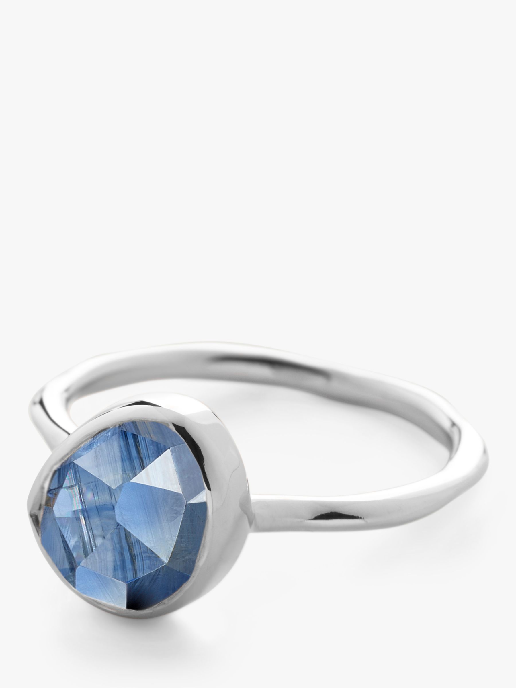 Monica Vinader Siren Kyanite Stacking Ring, Silver/Blue, S