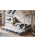 Flair Woodland House Child Compliant Bed Frame With Trundle, Grey/White