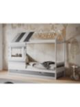 Flair Woodland House Child Compliant Bed Frame With Trundle, Grey/White