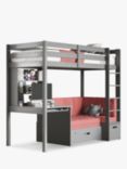 Noomi Eino High Sleeper Bed Frame with Futon, Grey/Red