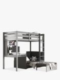 Noomi Eino High Sleeper Bed Frame with Futon, Grey/Black