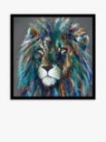 Louise Luton - 'Akiki' Lion Framed Print, 84.5 x 84.5cm, Multi