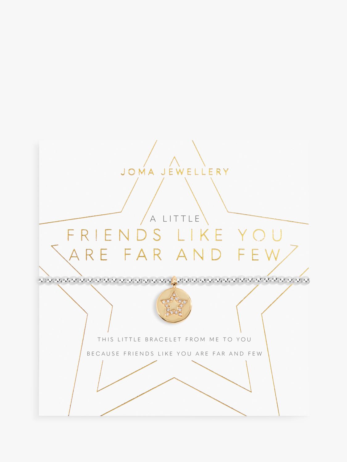 Joma Jewellery 'Friends Like You Are Far And Few' Charm Bracelet, Silver/Gold