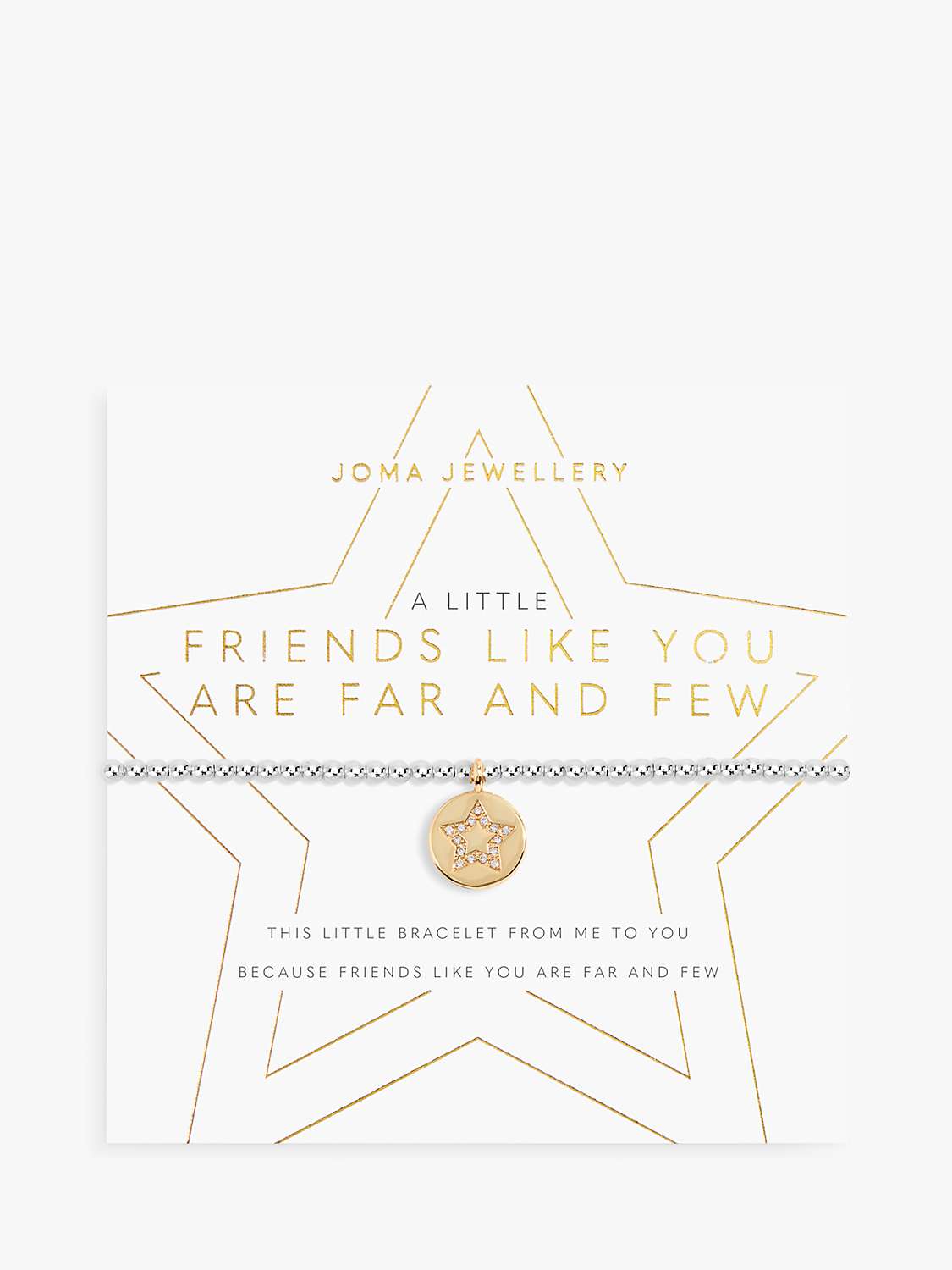Buy Joma Jewellery 'Friends Like You Are Far And Few' Charm Bracelet, Silver/Gold Online at johnlewis.com