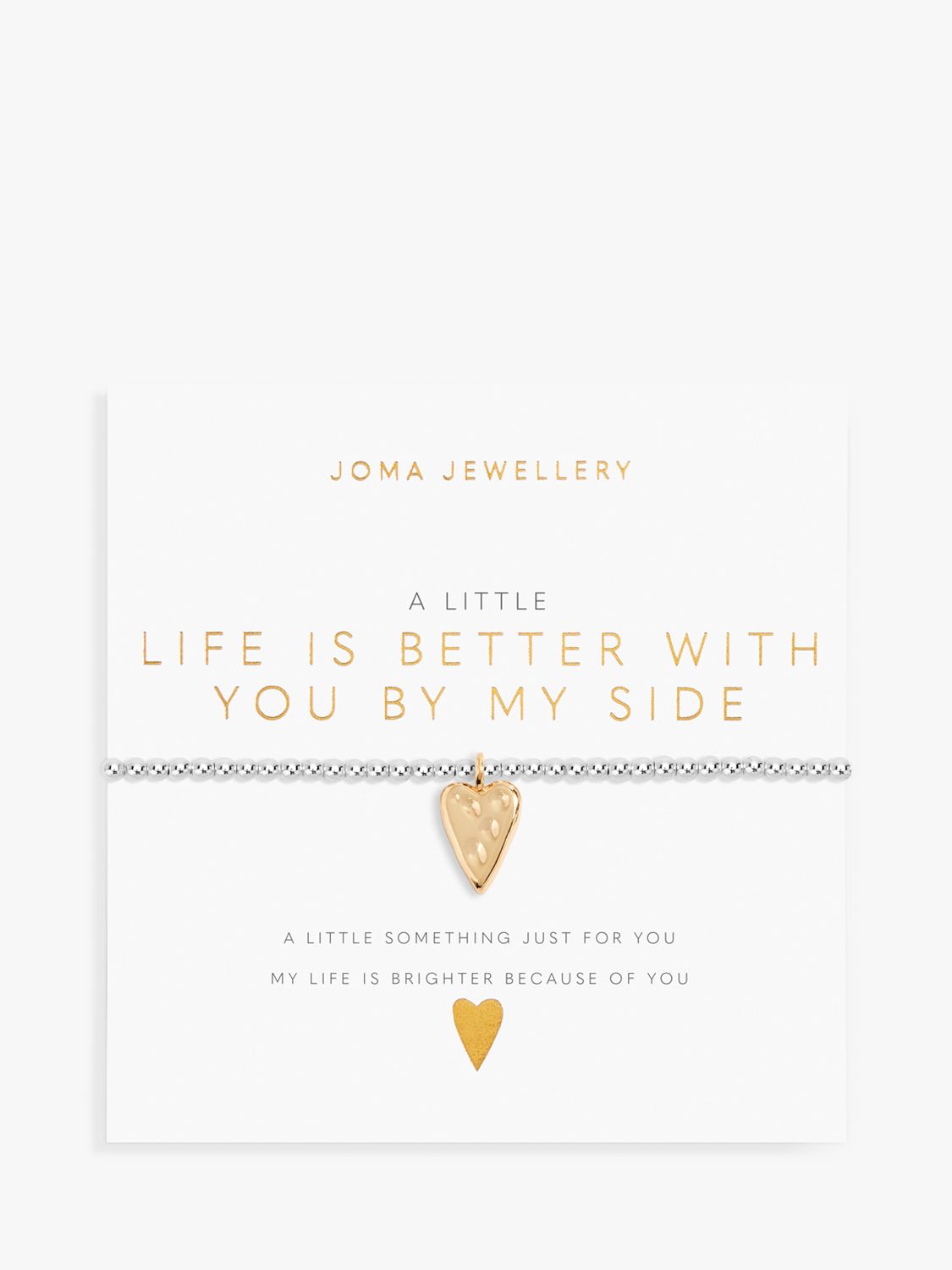 Joma Jewellery 'Life Is Better With You By My Side' Bracelet, Silver/Gold