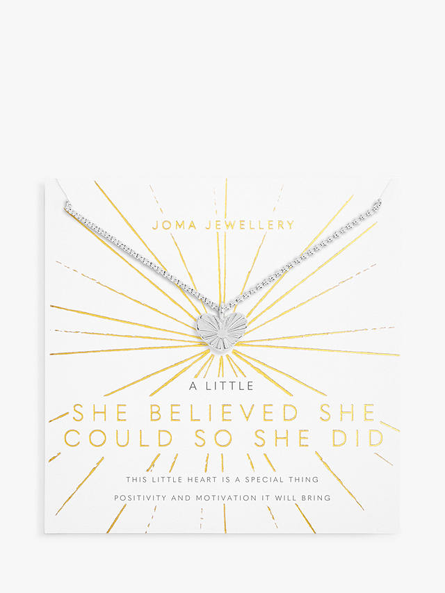 Joma Jewellery 'She Believed She Could So She Did' Necklace, Silver
