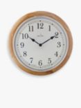 Acctim Winchester Oak Wood Analogue Quartz Wall Clock, 31cm, Natural
