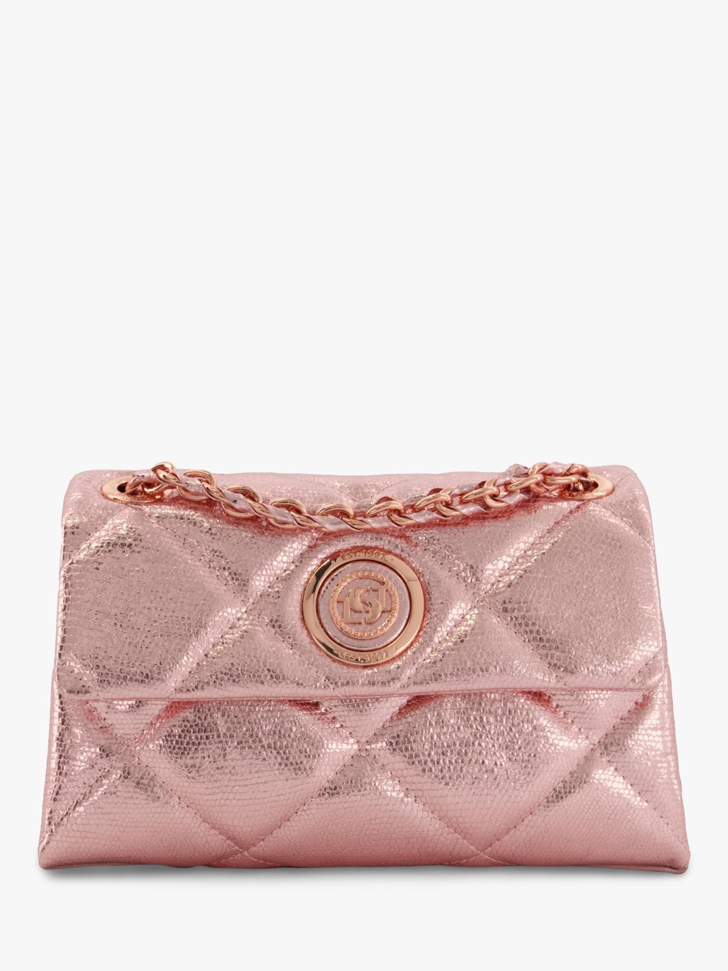 Dune Duchess Small Quilted Leather Shoulder Bag, Pink at John