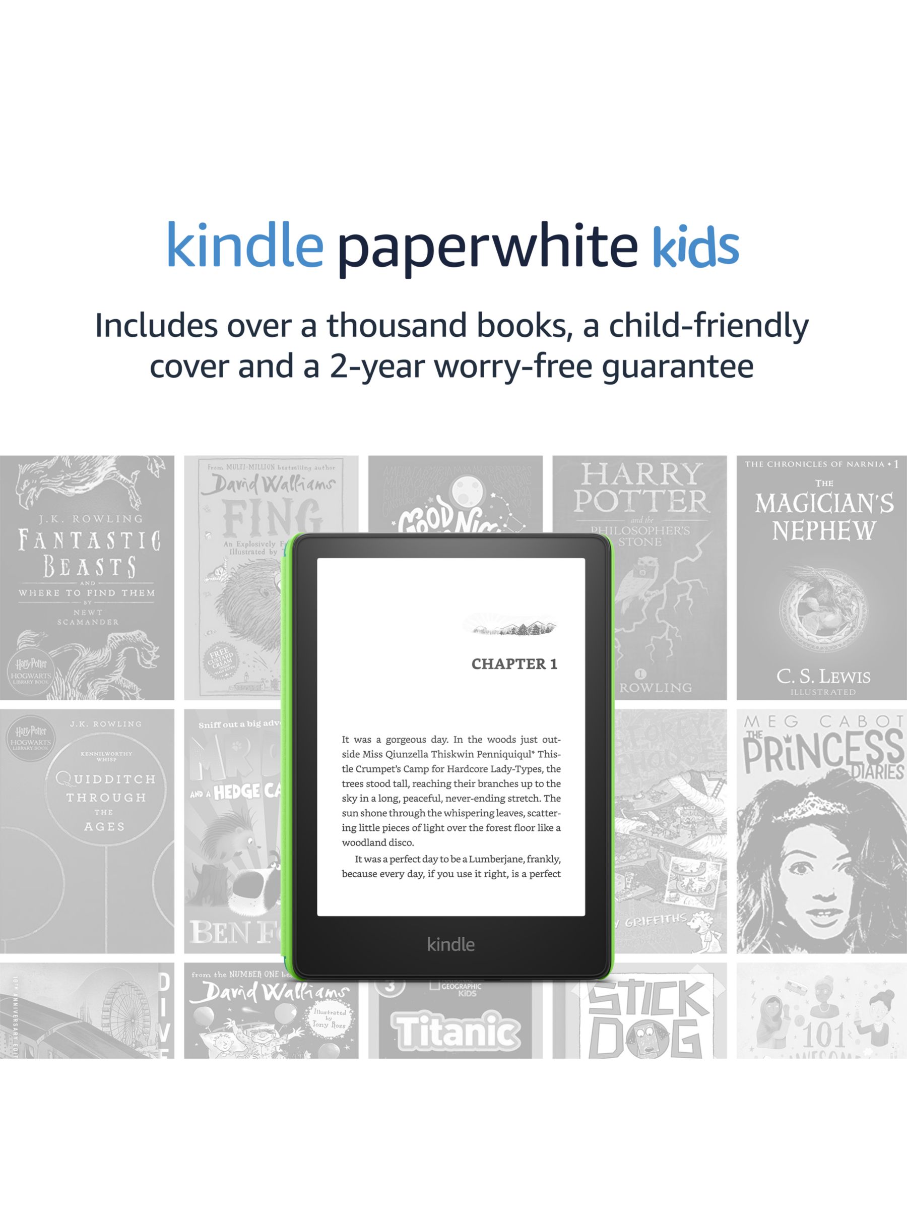 Kindle Paperwhite Kids E-Reader 6.8 display with kid