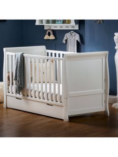 Obaby Stamford Classic Sleigh Cotbed, White