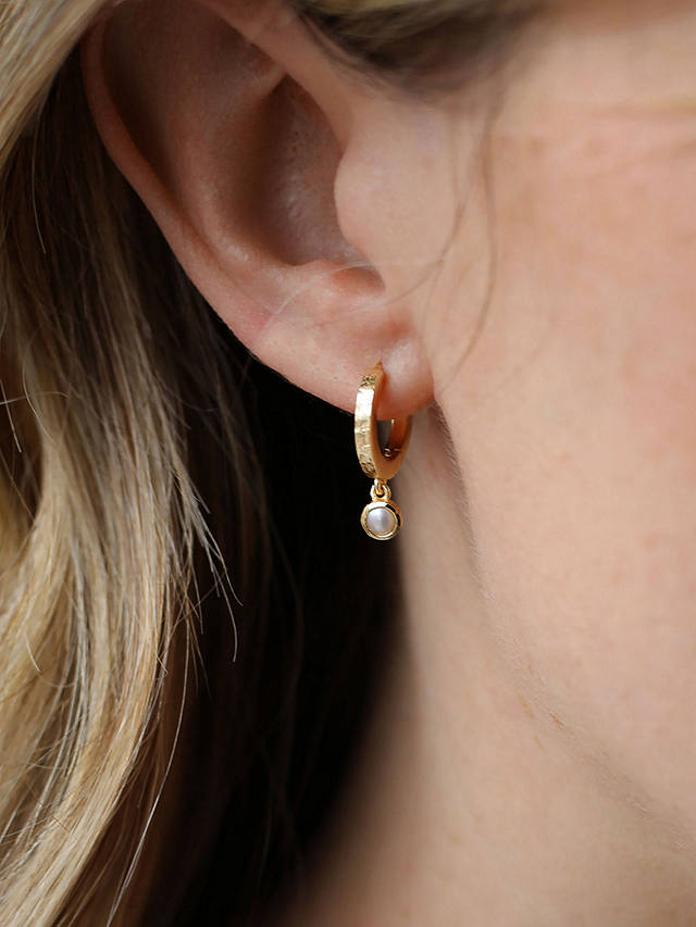 Tutti & Co Chosen Freshwater Pearl Huggie Hoop Earrings, Gold