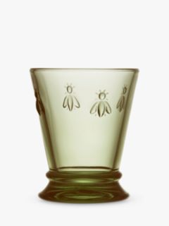 La Rochère Abeille Bee Glass Tumbler, 260ml, Olive Green