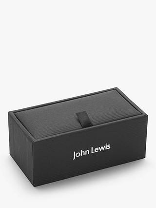 John Lewis Striped Mother of Pearl & Onyx Cufflinks, Silver
