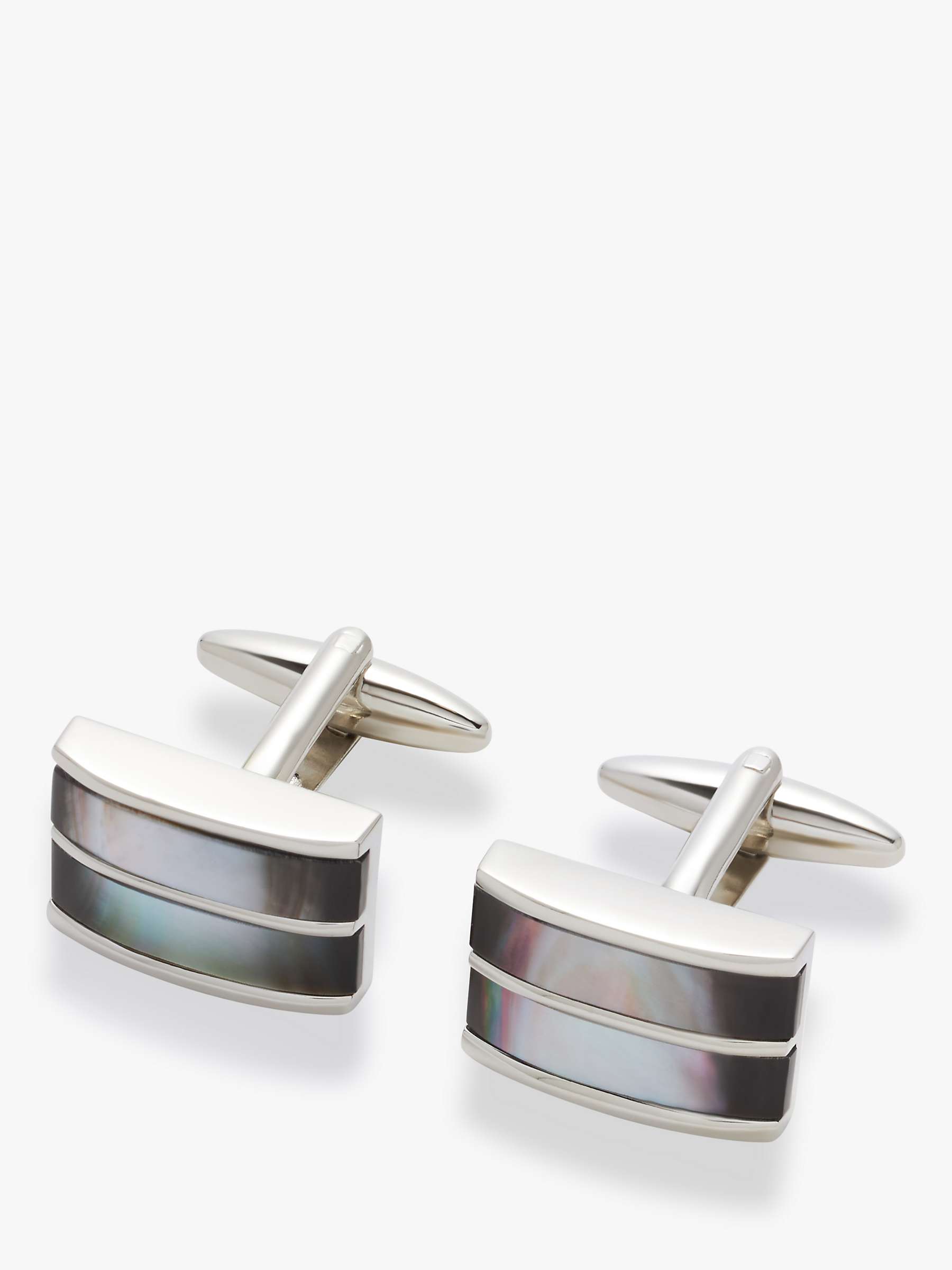Buy John Lewis Double Mother of Pearl Cufflinks, Silver Online at johnlewis.com