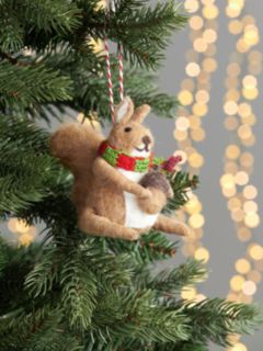 Squirrel Christmas Ornament, Handmade Felt Christmas Ornament