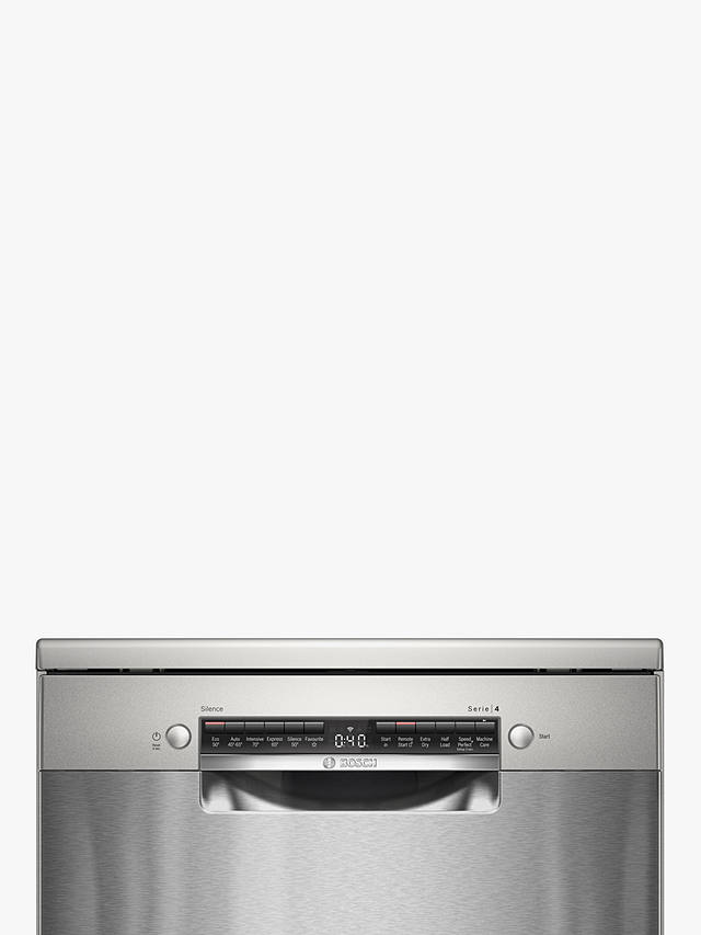 Buy Bosch Series 4 SMS4HKi00G Freestanding Dishwasher, Silver Inox Online at johnlewis.com