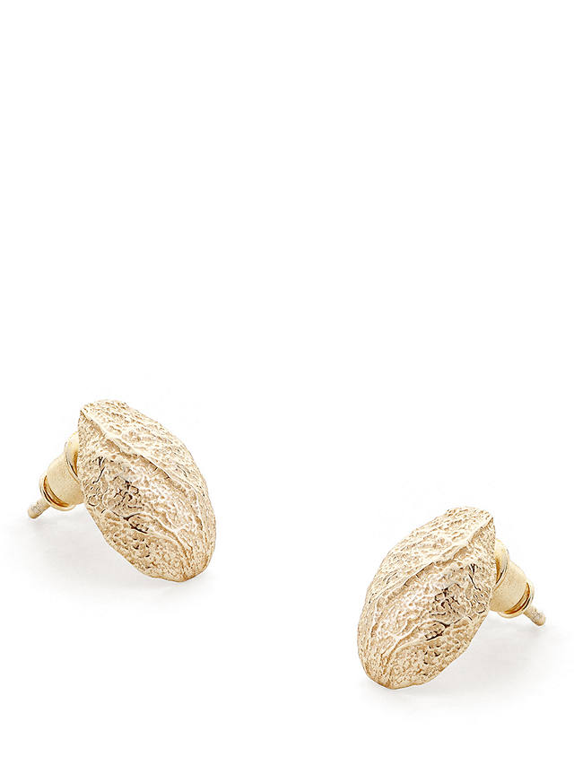 Tutti & Co Chunky Textured Stud Earrings, Gold
