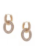 Tutti & Co Cubic Zirconia Double Hoop Drop Earrings, Gold