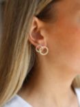 Tutti & Co Interlocking Rings Stud Earrings, Gold