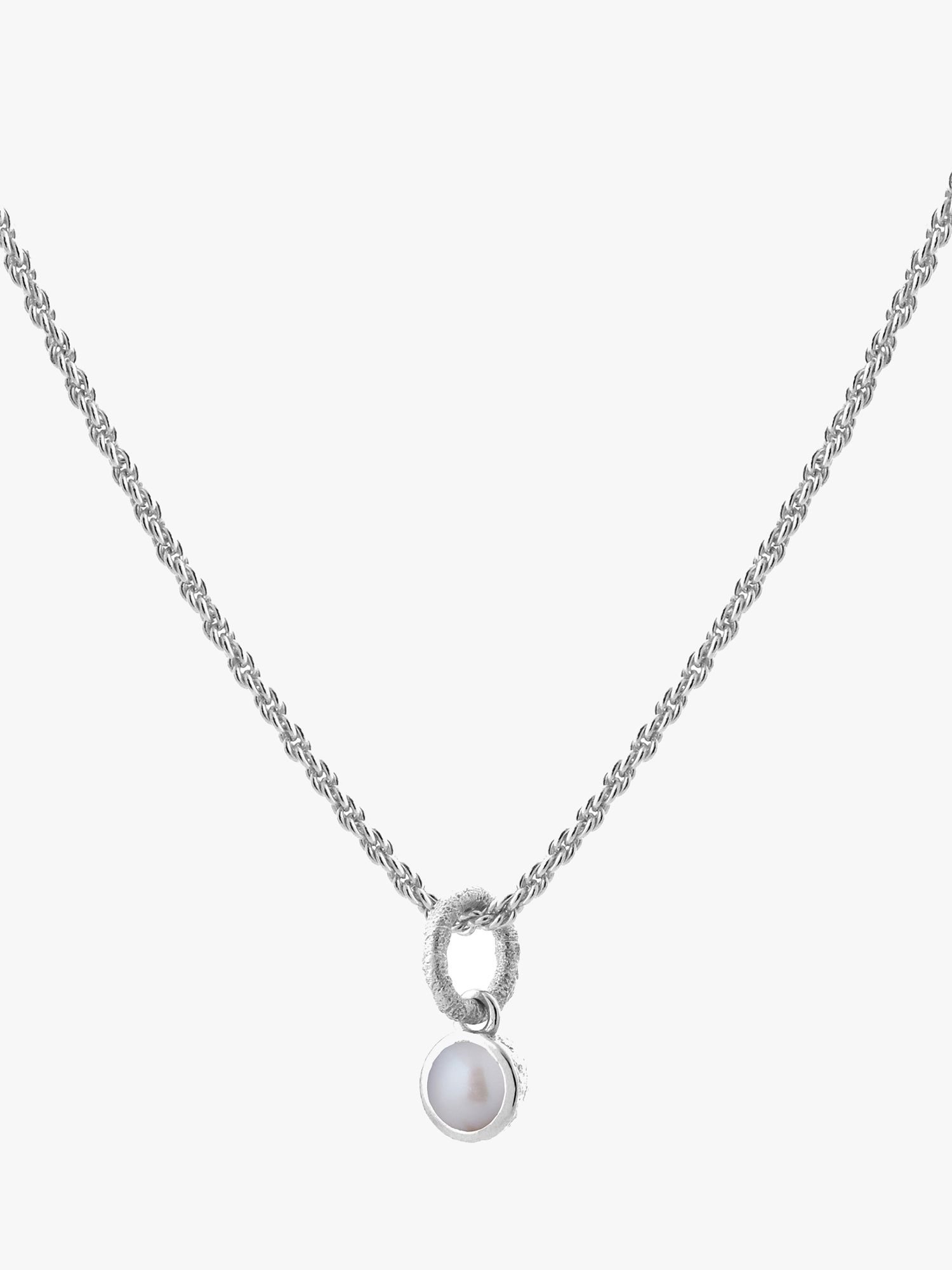 Tutti & Co June Birthstone Necklace, Pearl, Silver at John Lewis & Partners