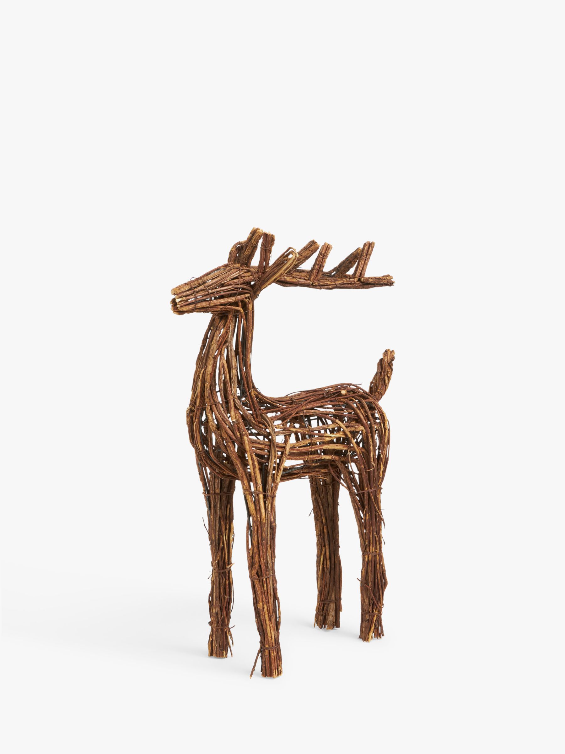 John Lewis Christmas Cottage Rattan Reindeer Figure