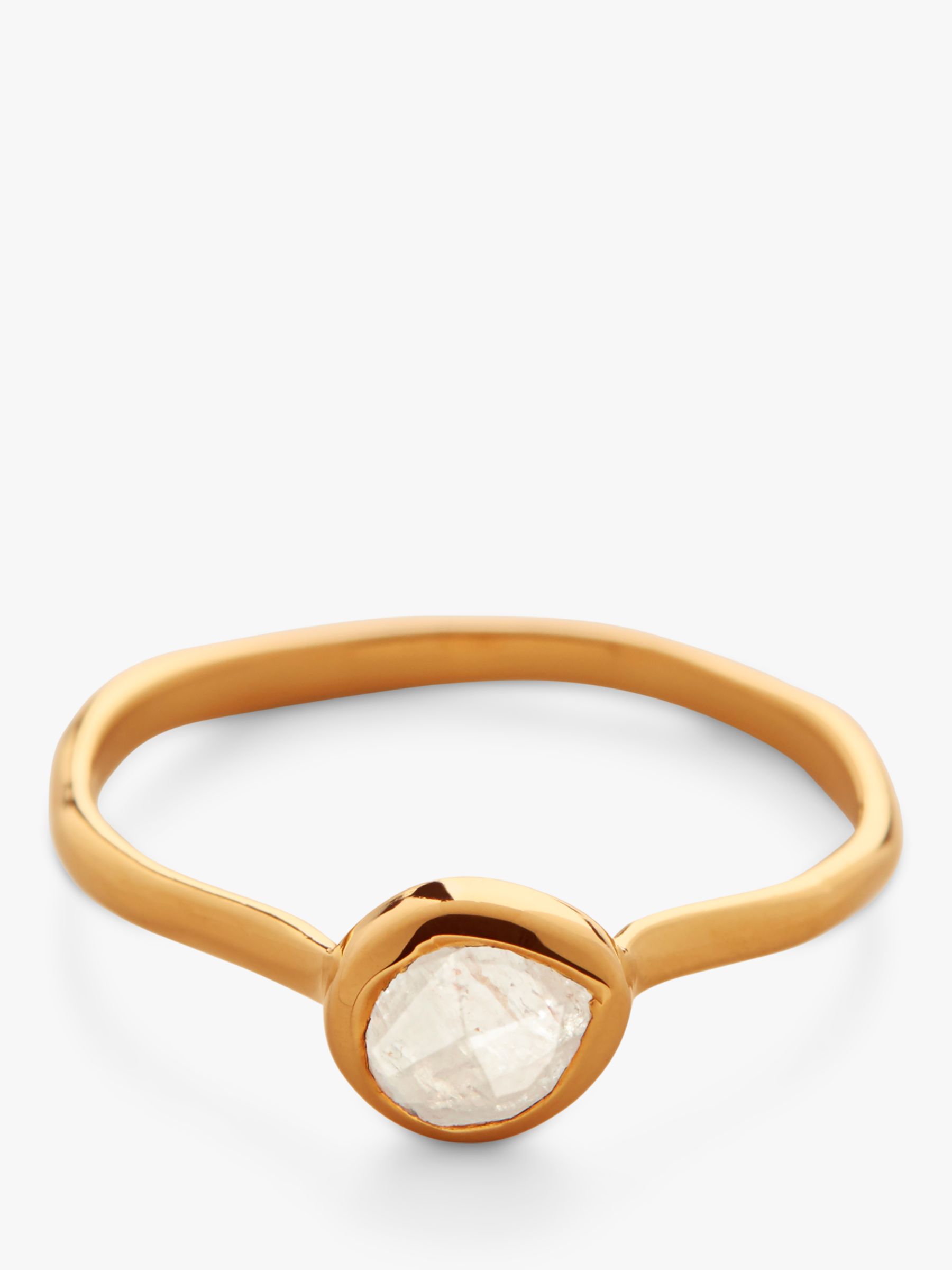 Monica Vinader Siren Moonstone Ring, Gold at John Lewis & Partners