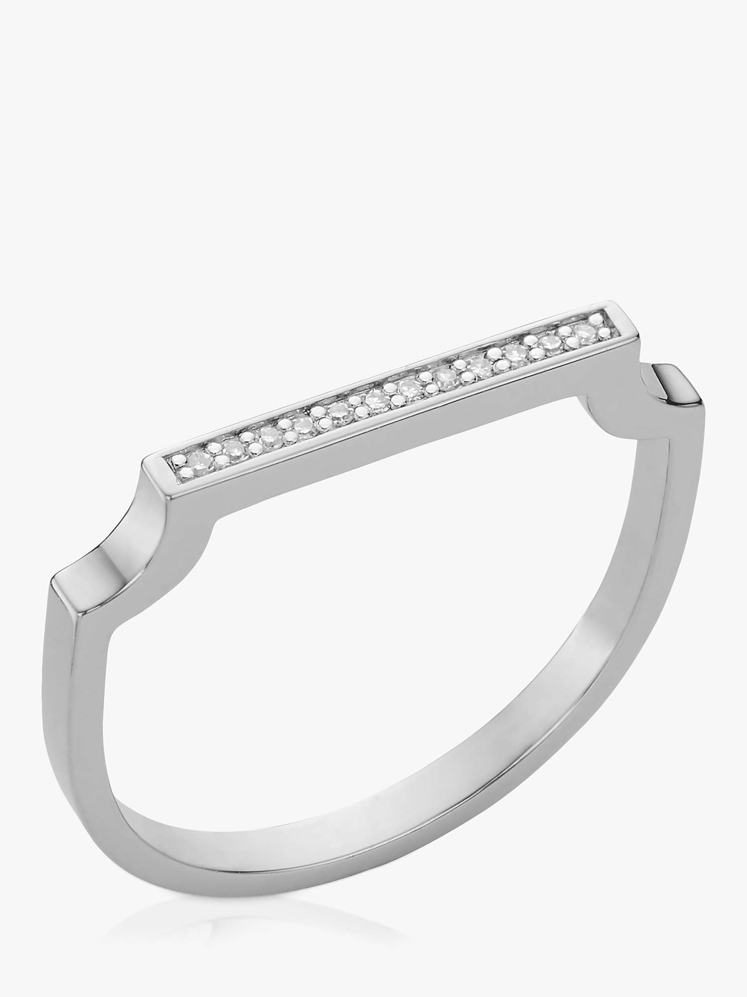 Buy Monica Vinader Signature Diamond Ring, Silver Online at johnlewis.com