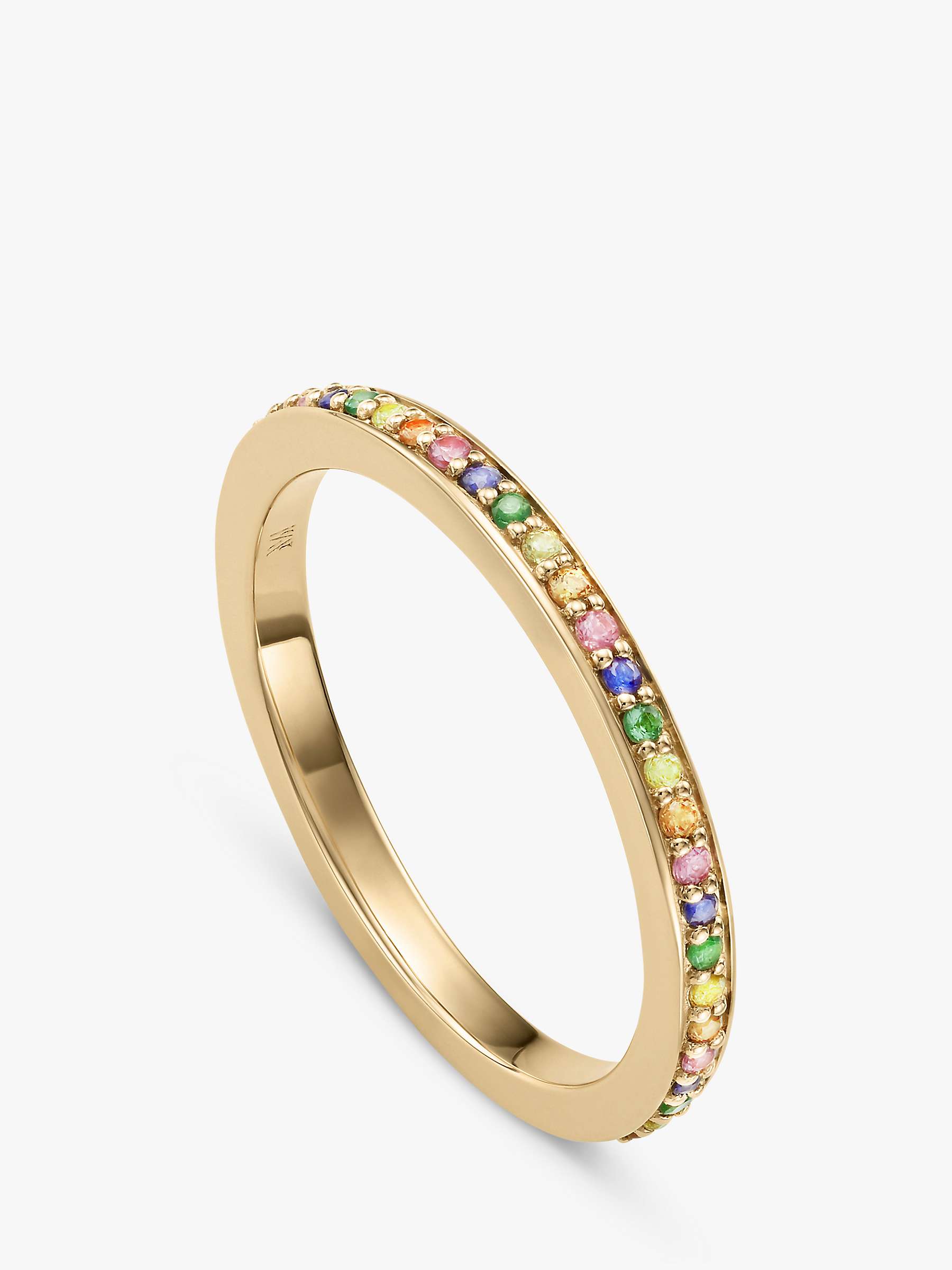 Buy Monica Vinader Skinny Multi Stone Ring, Gold Online at johnlewis.com