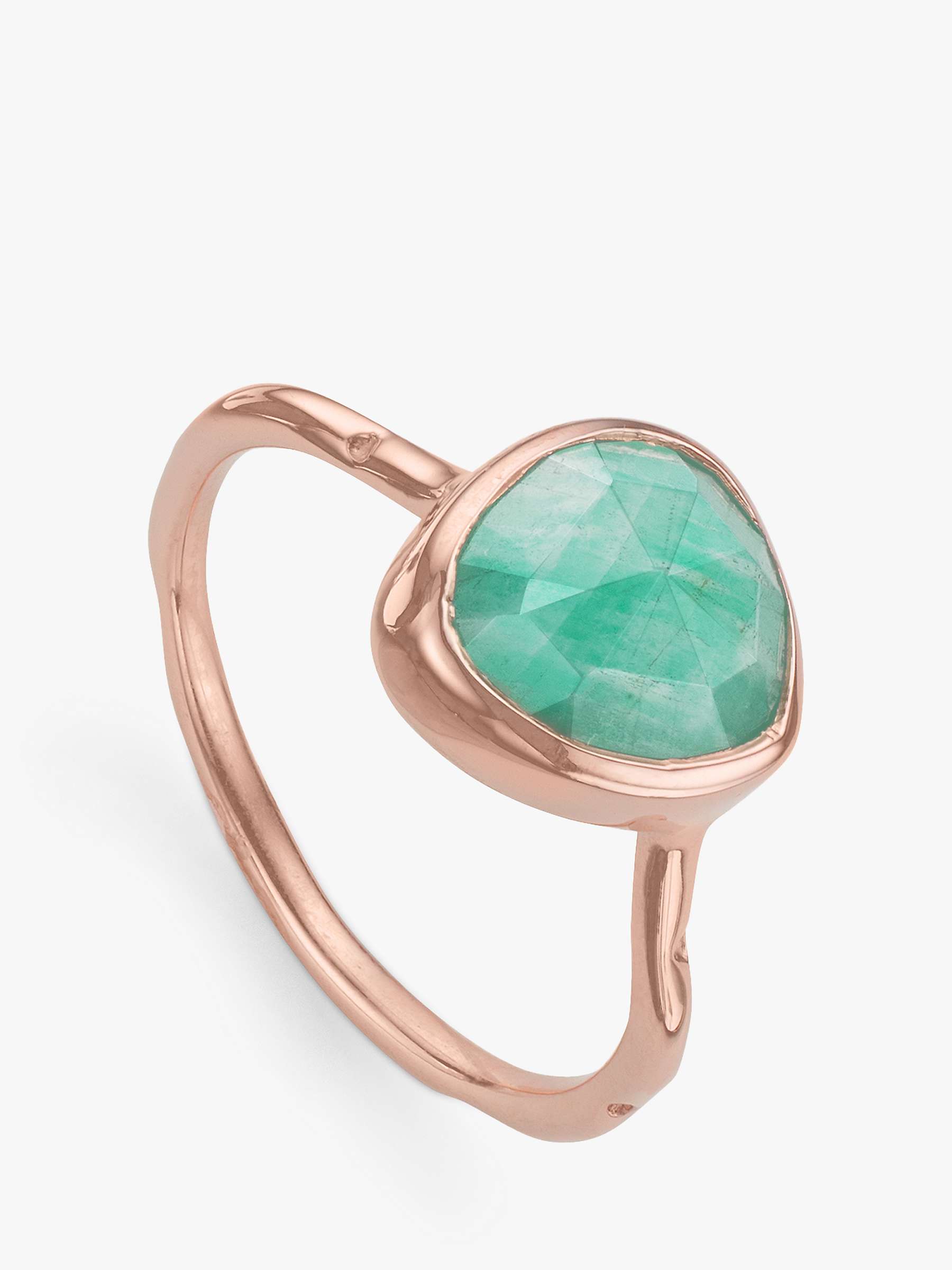Buy Monica Vinader Siren Amazonite Ring, Rose Gold/Green Online at johnlewis.com