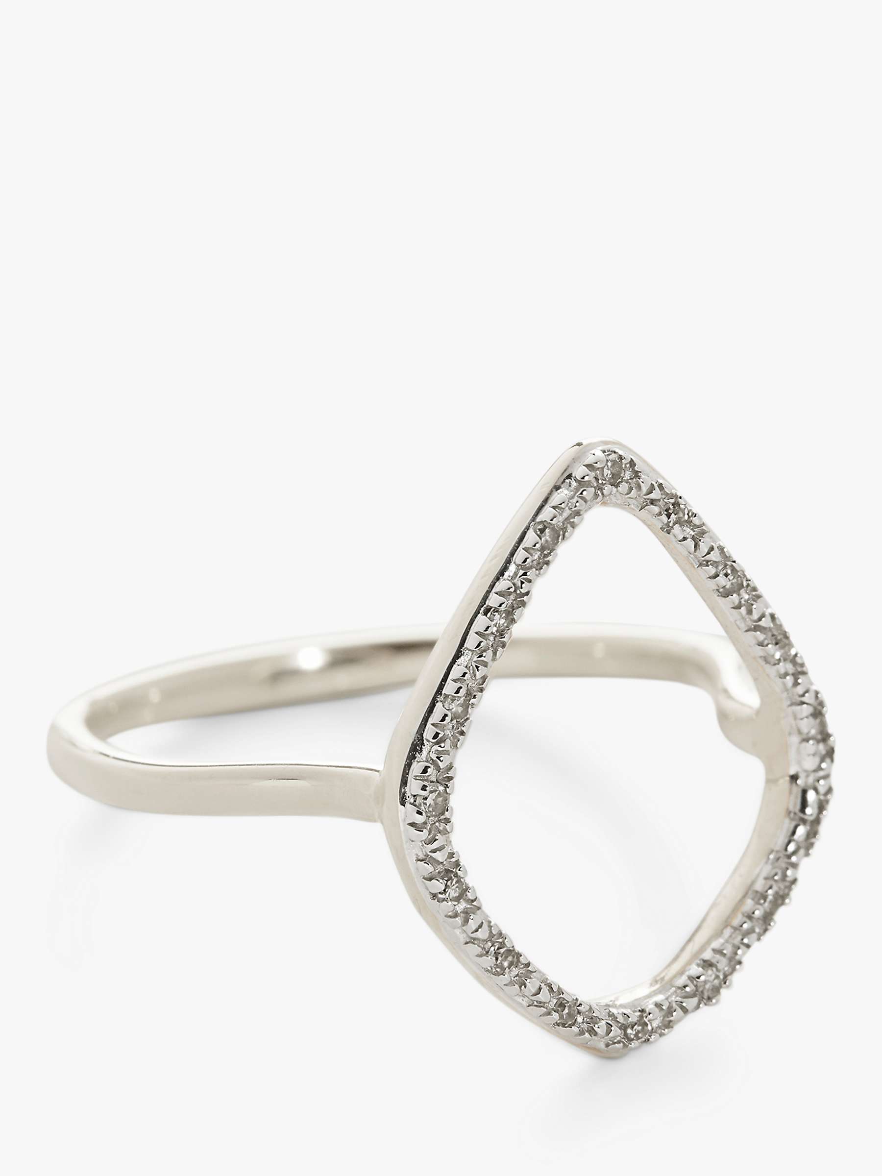 Buy Monica Vinader Riva Diamond Hoop Ring, Silver Online at johnlewis.com