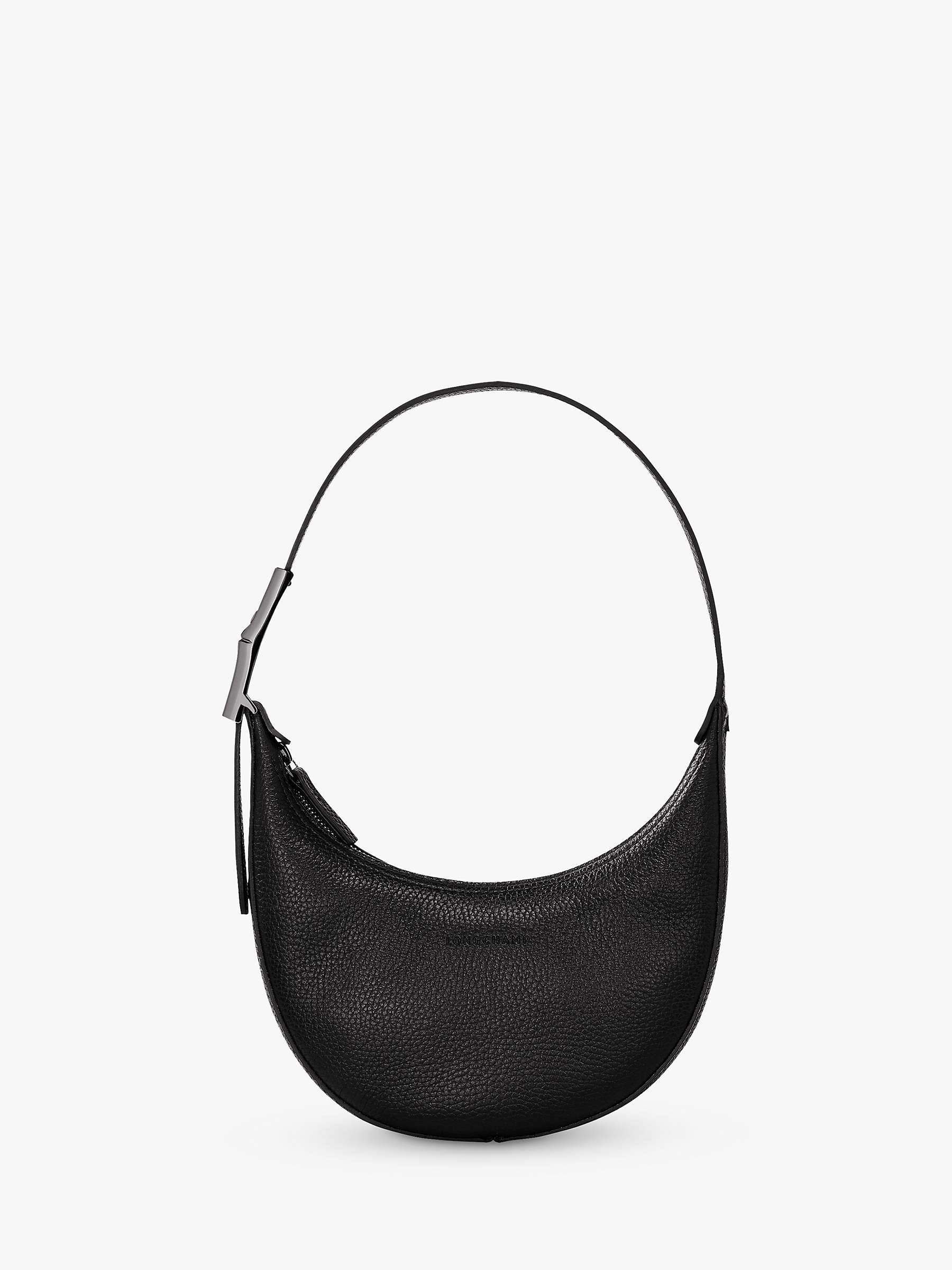 Longchamp Roseau Essential Small Hobo Shoulder Bag, Black at John Lewis ...