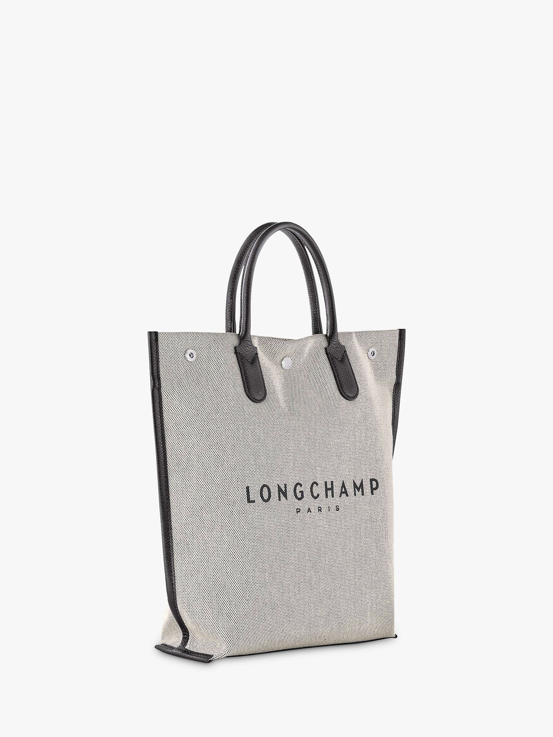Longchamp Essential Medium Canvas Tote Bag, Ecru at John Lewis & Partners