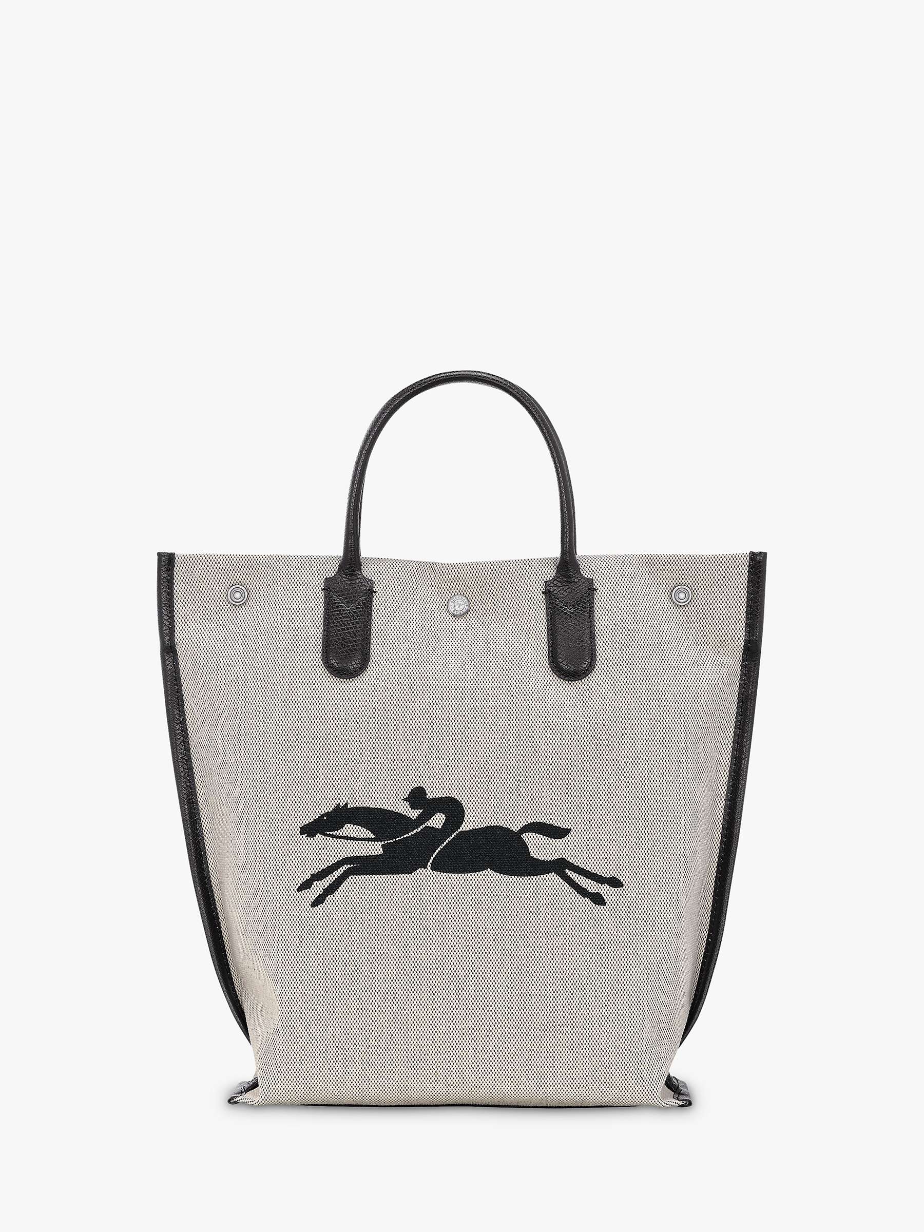 Buy Longchamp Essential Medium Canvas Tote Bag, Ecru Online at johnlewis.com