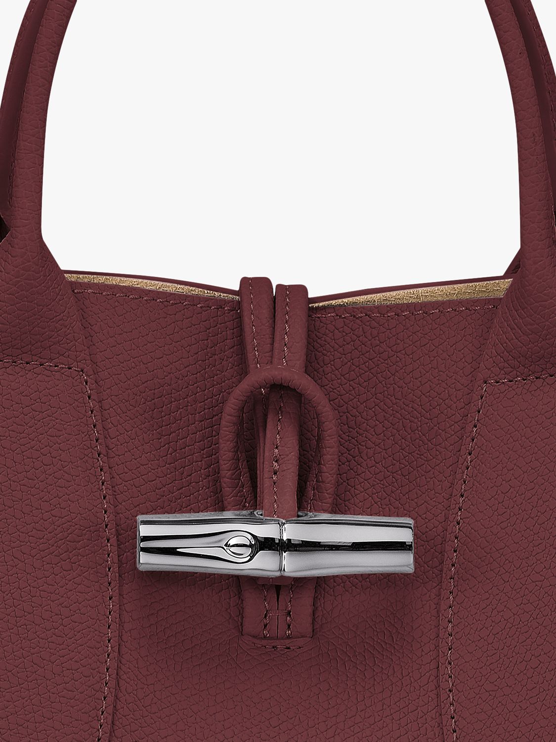 Longchamp Roseau Leather Shoulder Bag, Natural at John Lewis