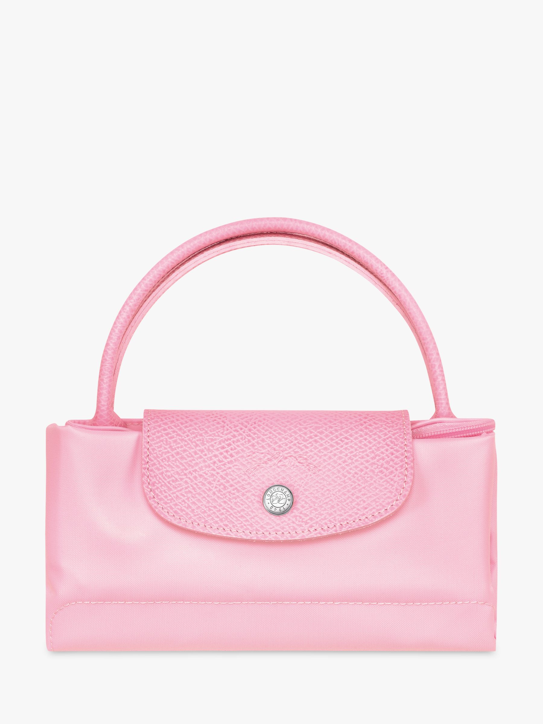 Longchamp Le Pliage Filet Mini Top Handle Bag, Pink at John Lewis
