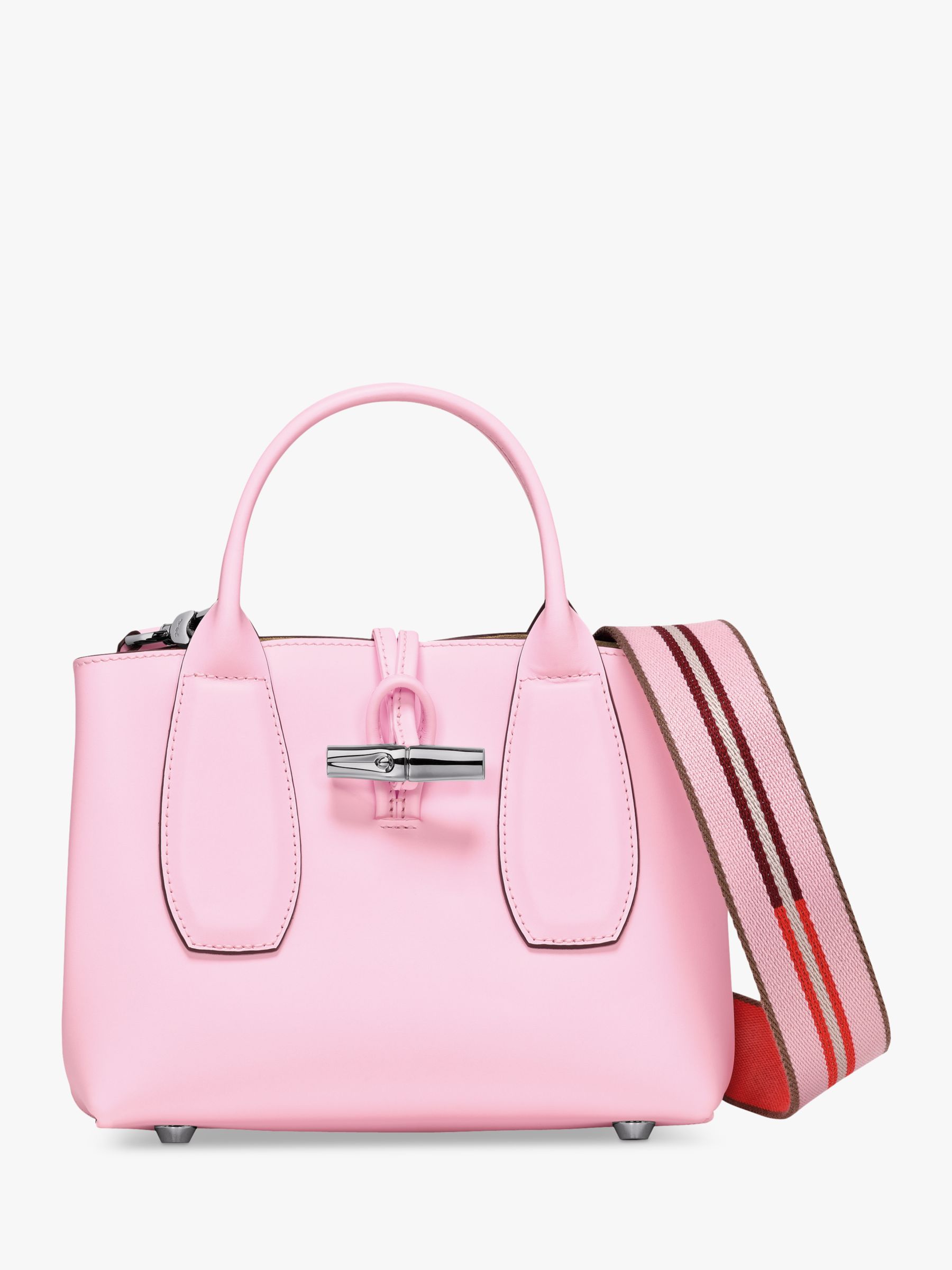 Longchamp Roseau Small Top Handle Bag, Pink at John Lewis & Partners
