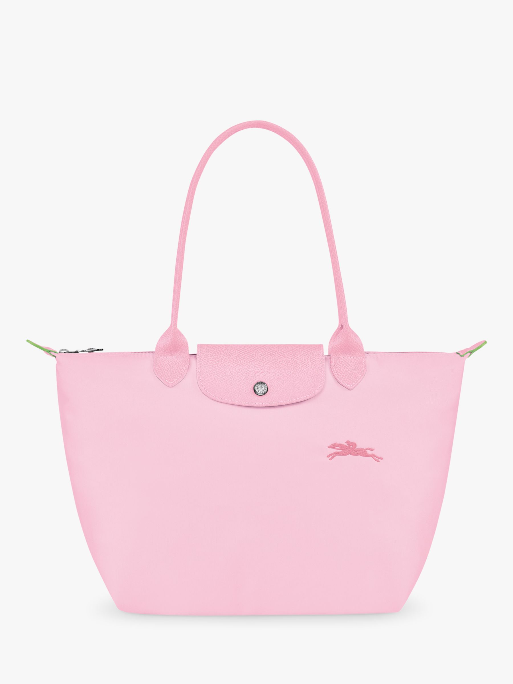Le Pliage Green Pouch with handle Petal Pink - Recycled canvas