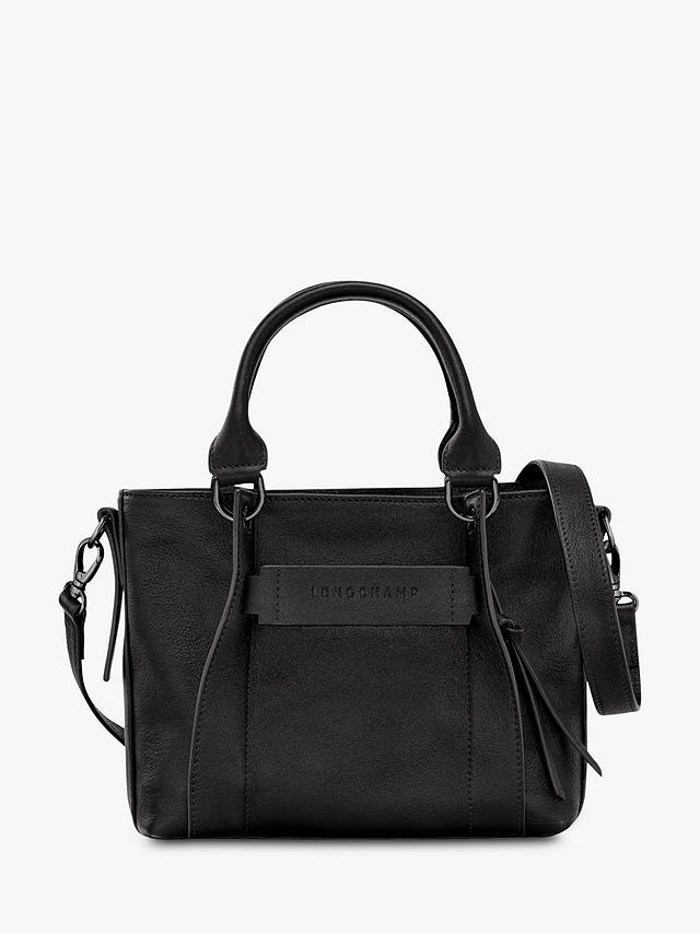 Longchamp 3D Small Leather Crossbody Bag, Black
