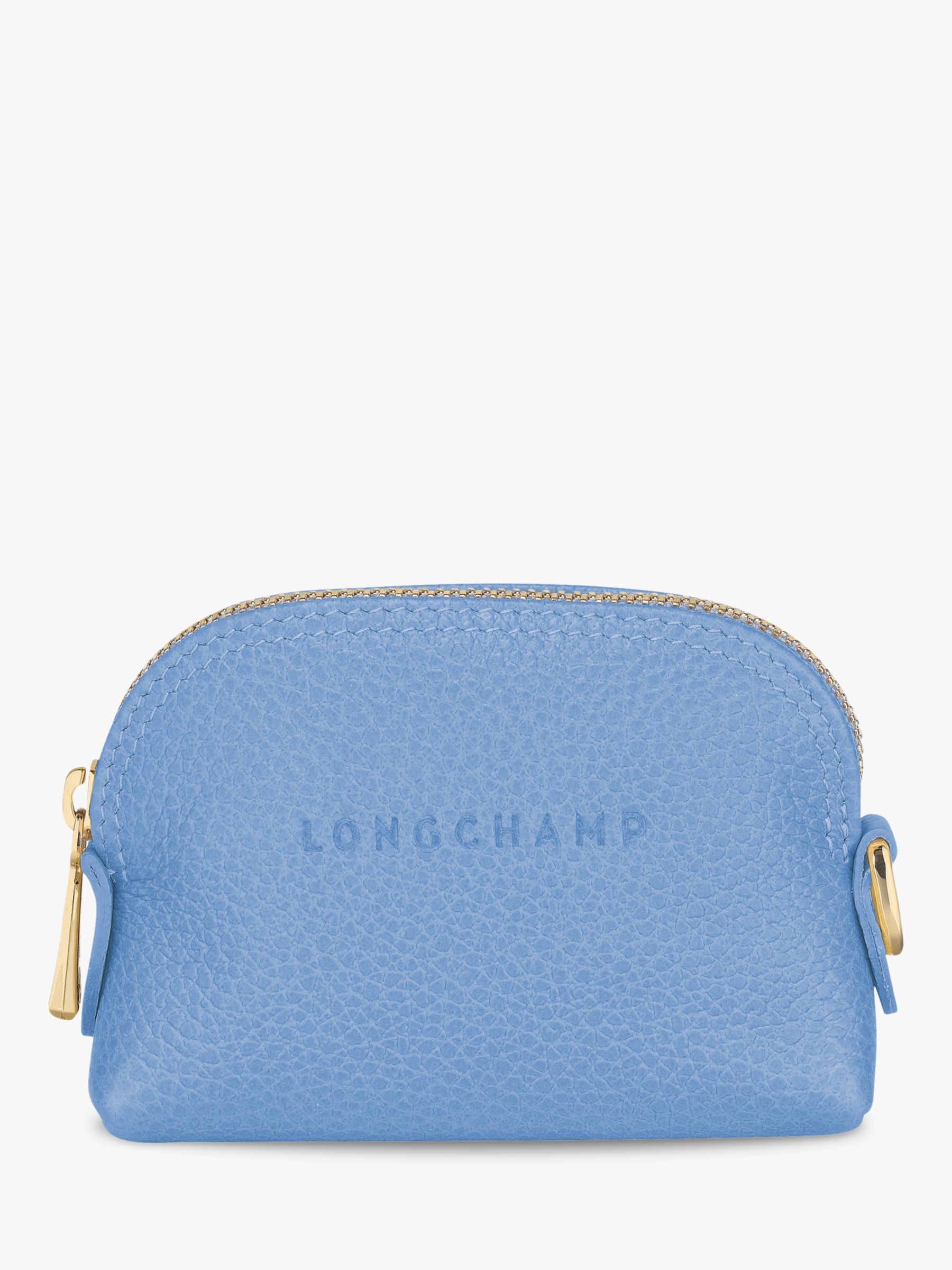 Longchamp Le Foulonné Leather Coin Purse, Chestnut at John Lewis & Partners