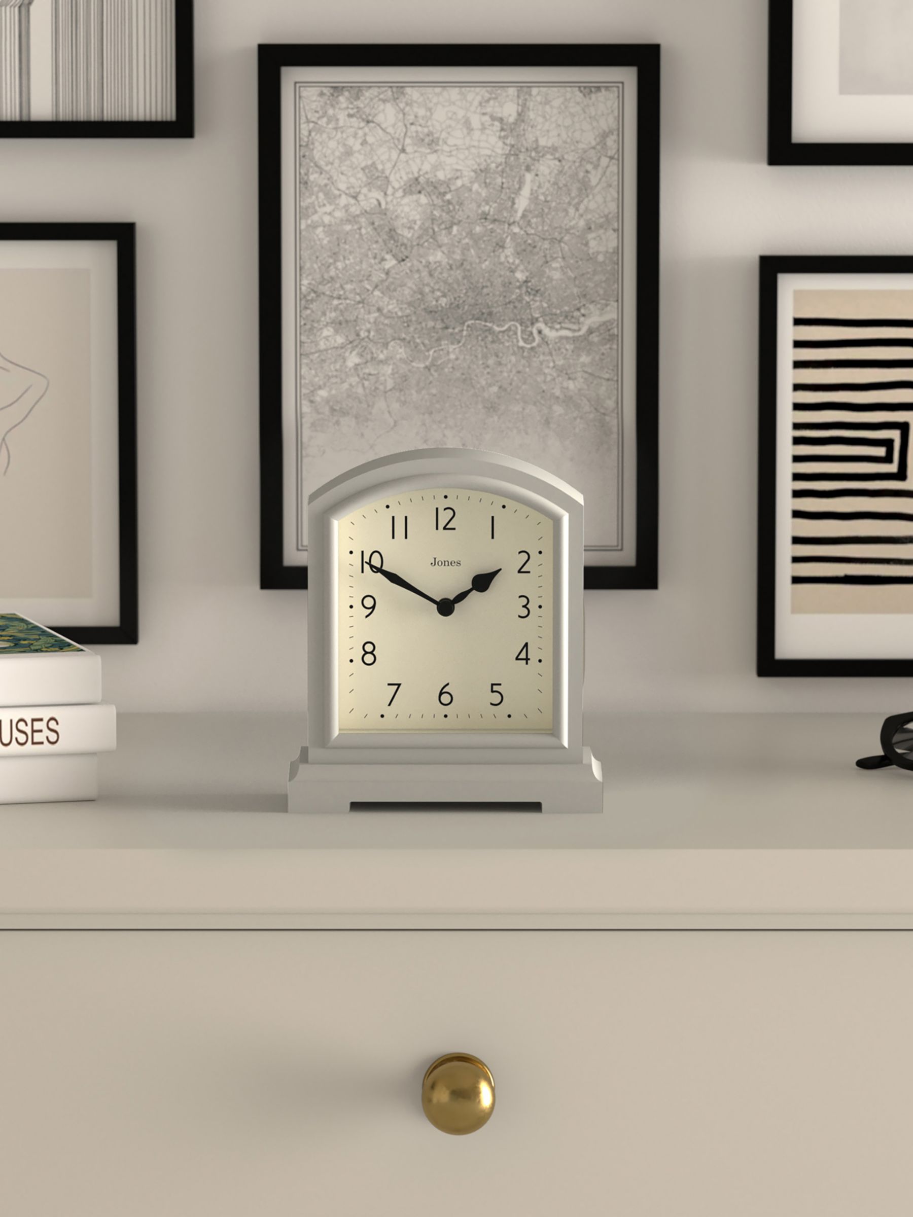 John Lewis Mid Century Wood Mantel Clock, 16.5cm, Natural