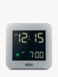 Braun BC09 Square Digital Alarm Clock, Grey