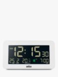 Braun BC10 Temperature & Date Digital Alarm Clock, White