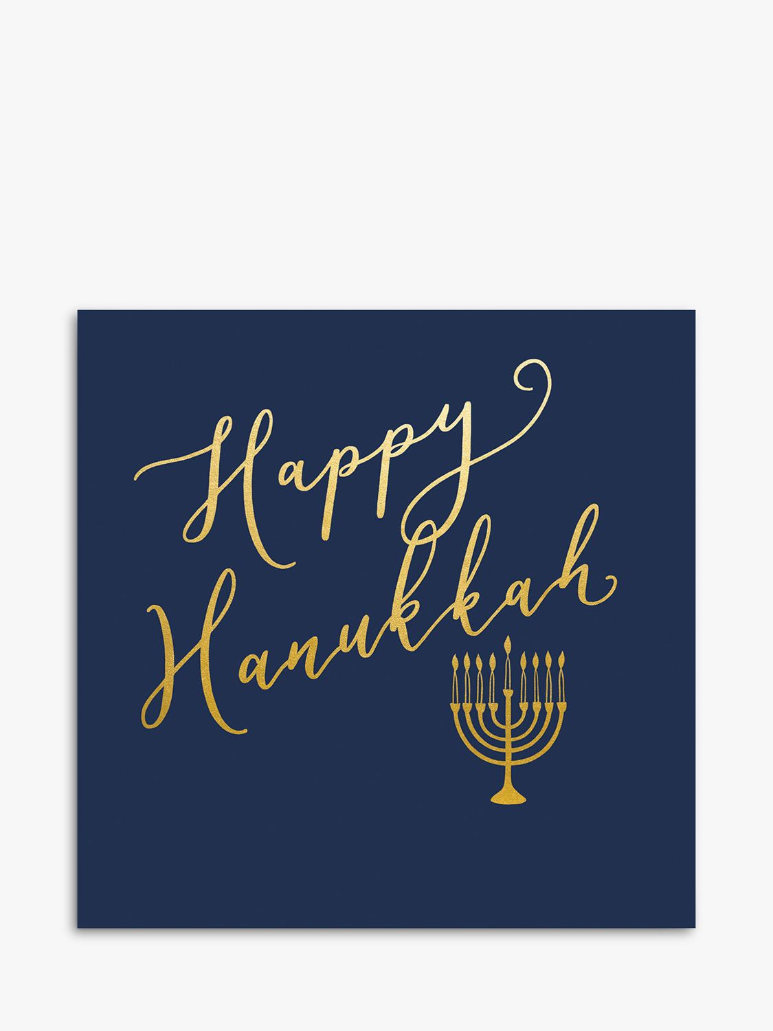 Woodmansterne Gold Text Happy Hannukah Card