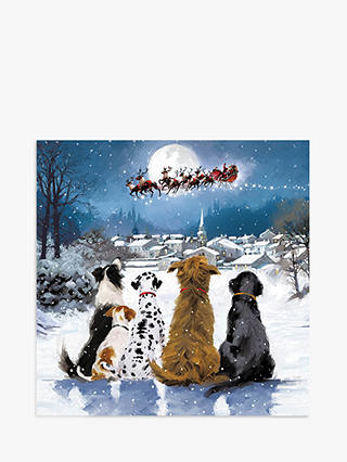 Woodmansternene Dogs Watching Sleigh Christmas Card