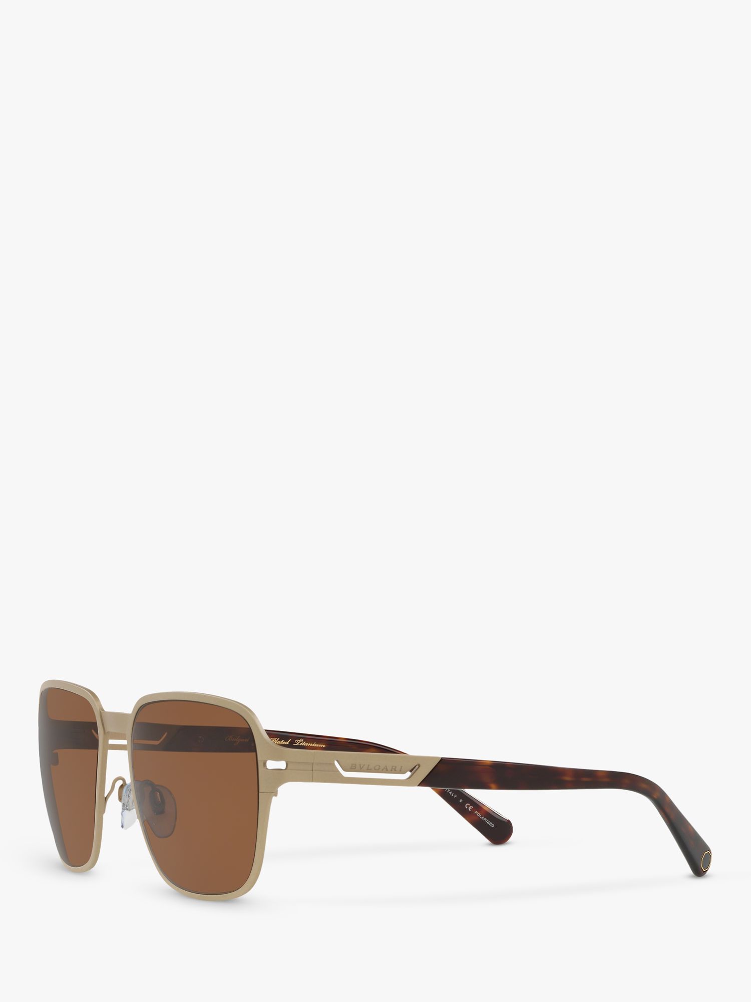 Buy BVLGARI BV5046TK Men's Polarised Square Sunglasses Online at johnlewis.com