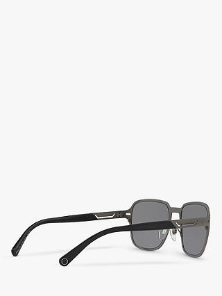 BVLGARI BV5046TK Men's Polarised Square Sunglasses, Matte Grey/Grey