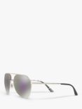 Dolce & Gabbana DG2191 Women's Aviator Sunglasses, Silver/Mirror Grey