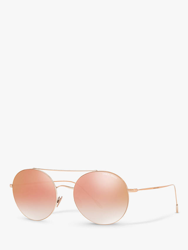 Giorgio Armani AR6050 Women's Round Sunglasses, Bronze/Mirror Pink