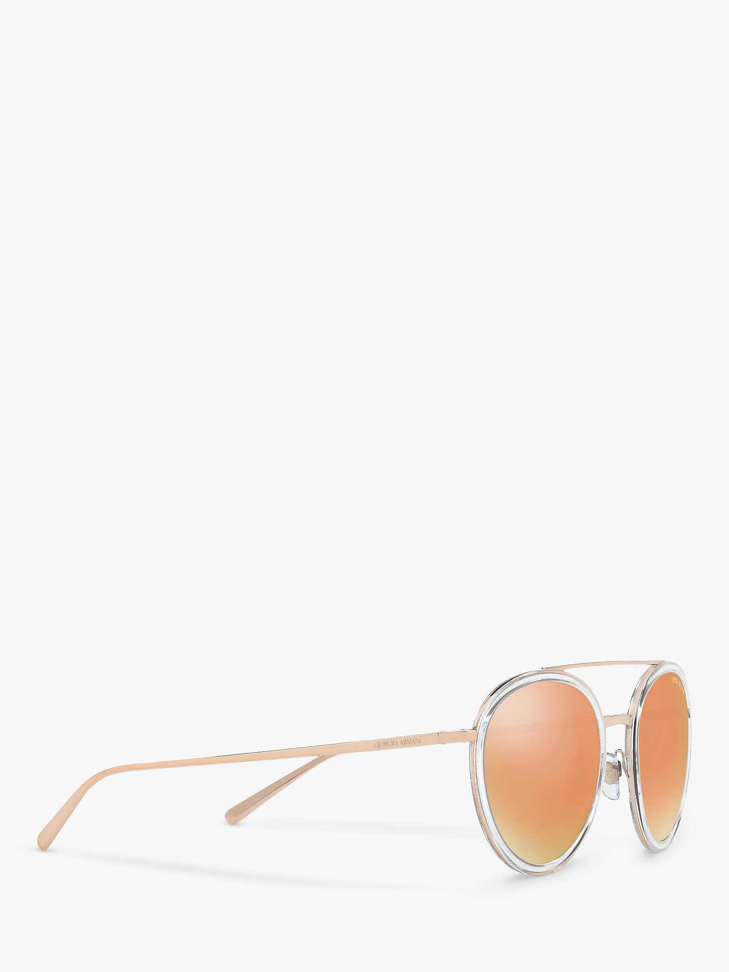 Buy Giorgio Armani AR6051 Women's Round Sunglasses, Bronze/Mirror Orange Online at johnlewis.com